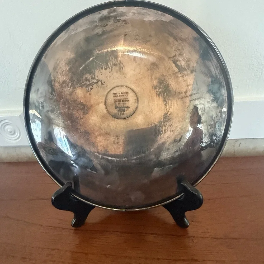Christmas‎ Damascene Limited Edition Plate 1972 by Reed & Barton Angels Cherubs